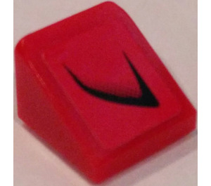 LEGO Rood Helling 1 x 1 (31°) met Lucht Intake Sticker (50746)