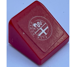 LEGO Rood Helling 1 x 1 (31°) met Alfa Romeo (R) Sticker (35338)