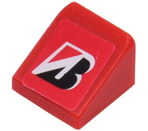 LEGO Red Slope 1 x 1 (31°) with Bridgestone Logo Sticker (50746)