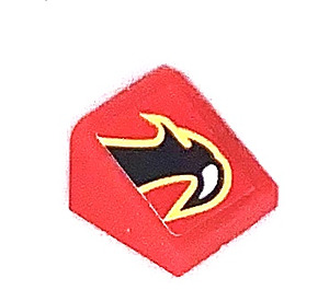 LEGO Rood Helling 1 x 1 (31°) met Klauw Rechtsaf Sticker (50746)