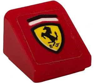 LEGO Red Slope 1 x 1 (31°) with Ferrari Logo Sticker (35338)