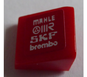 LEGO Rood Helling 1 x 1 (31°) met 'MAHLE', 'OMR', 'SKF' en 'brembo' Rechtsaf Sticker (50746)