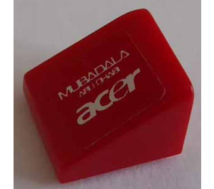 LEGO rouge Pente 1 x 1 (31°) avec 'MUBADALA' et 'acer' Modèle Autocollant (35338)