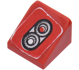 LEGO Red Slope 1 x 1 (31°) with Taillights Sticker (50746)