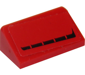 LEGO Red Slope 1 x 2 (31°) with Broken Line (Left) Sticker (85984)