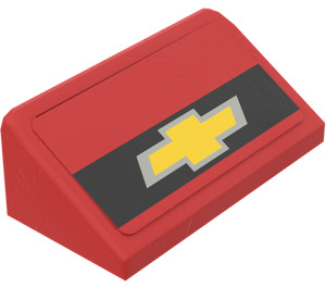 LEGO Red Slope 1 x 2 (31°) with Chevrolet Emblem Sticker (85984)