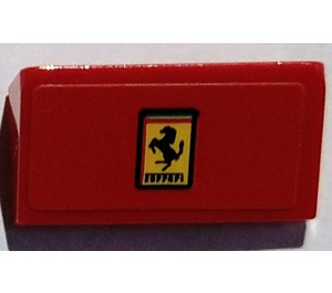 LEGO Rood Helling 1 x 2 (31°) met Ferrari Emblem Sticker (85984)