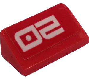 LEGO rouge Pente 1 x 2 (31°) avec Feu Mech ID 20 Autocollant (85984)