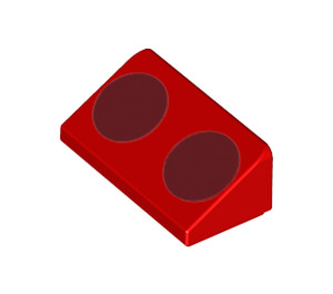 LEGO Red Slope 1 x 2 (31°) with Para-Biddybud Circle Eyes (85984 / 94923)