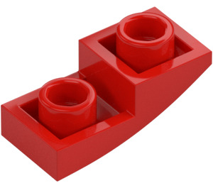 LEGO Red Slope 1 x 2 Curved Inverted (24201)