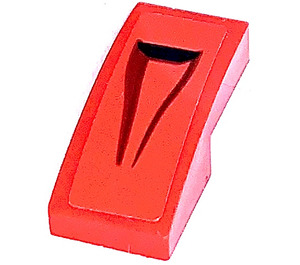 LEGO Red Slope 1 x 2 Curved with Air Vent Left Sticker (11477)