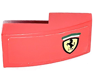LEGO Red Slope 1 x 2 Curved with Ferrari Logo Right Side Sticker (11477)