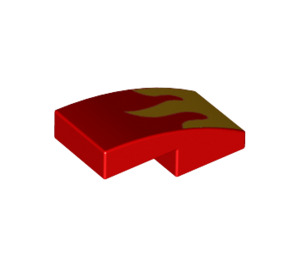 LEGO Red Slope 1 x 2 Curved with Flames (11477 / 44177)