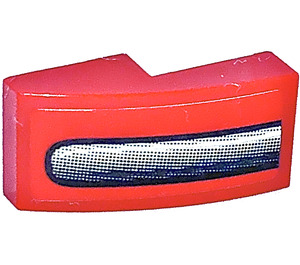 LEGO Red Slope 1 x 2 Curved with Left Part of Bumper Sticker (11477)