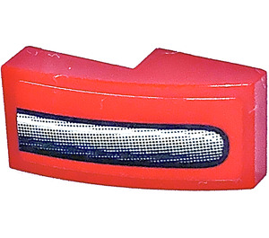 LEGO Red Slope 1 x 2 Curved with Right Part of Bumper Sticker (11477)