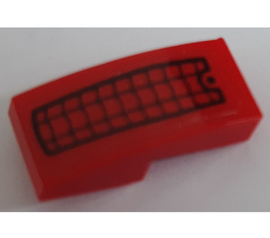 LEGO Red Slope 1 x 2 Curved with Web Pattern Sticker (11477)