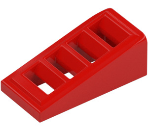 LEGO Rouge Pente 1 x 2 x 0.7 (18°) avec Grille (61409)