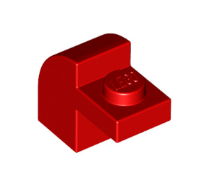 LEGO rouge Pente 1 x 2 x 1.3 Incurvé avec assiette (6091 / 32807)