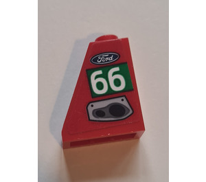 LEGO Red Slope 1 x 2 x 2 (65°) with '66', Exhaust and Air Vent (Model Left) Sticker (60481)