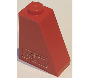 LEGO Red Slope 1 x 2 x 2 (65°) with 'F40' on Right Side Sticker (60481)
