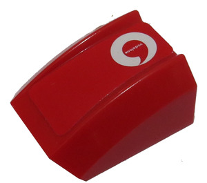 LEGO Red Slope 1 x 2 x 2 Curved with Vodafone Logo Sticker (30602 / 47904)