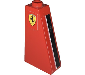 LEGO Red Slope 1 x 2 x 3 (75°) with Black and White Stripe and Ferrari Logo (Model Left) Sticker with Hollow Stud (4460)