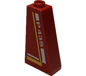 LEGO Red Slope 1 x 2 x 3 (75°) with 'P43S' Sticker with Completely Open Stud (4460)