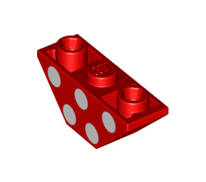 LEGO Red Slope 1 x 3 (45°) Inverted Double with White Polka Dots (2341 / 42201)