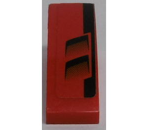 LEGO Red Slope 1 x 3 Curved with Black Air Inlets and Black Stripe Model Left Side Sticker (50950)