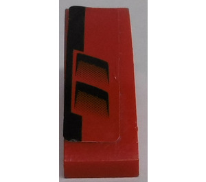 LEGO Red Slope 1 x 3 Curved with Black Air Inlets and Black Stripe Model Right Side Sticker (50950)