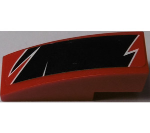 LEGO Red Slope 1 x 3 Curved with Black Togokahn Pattern (Model Middle Left) Sticker (50950)