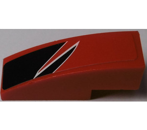 LEGO Red Slope 1 x 3 Curved with Black Togokahn Pattern (Model Middle Right) Sticker (50950)