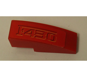 LEGO Rosso Pendenza 1 x 3 Curvo con 'F430' Adesivo (50950)