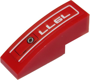 LEGO Red Slope 1 x 3 Curved with Handle Model Right Side Sticker (50950)