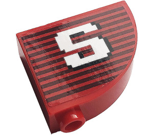 LEGO Red Slope 1 x 3 x 2 Curved with Letter 'S' Sticker (33243)