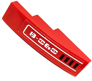 LEGO Red Slope 1 x 4 Curved with '8-060' and Vents (Left) Sticker (11153 / 61678)