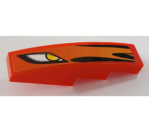 LEGO Red Slope 1 x 4 Curved with Headlight and Flames (Left) Sticker (11153)