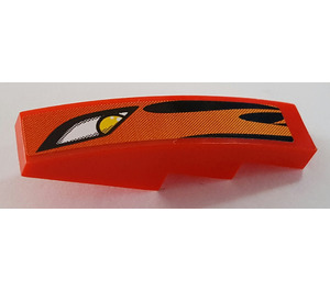 LEGO Red Slope 1 x 4 Curved with Headlight and Flames (Right) Sticker (11153)