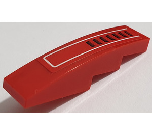 LEGO Red Slope 1 x 4 Curved with Line and 7 Vents Sticker (11153)