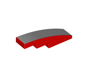 LEGO rouge Pente 1 x 4 Incurvé avec metal surface Décoration (1518 / 11153)