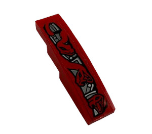 LEGO Red Slope 1 x 4 Curved with Red Snakes and Silver Armor Plates (Back Left) Sticker (11153)