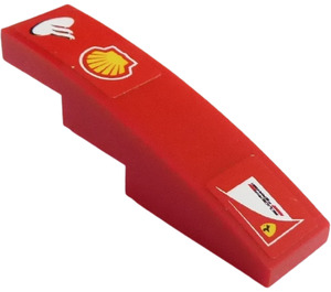 LEGO rouge Pente 1 x 4 Incurvé avec Shell logo, Santander logo et  'SCUDERIA FERRARI' (Droite) Autocollant (11153)
