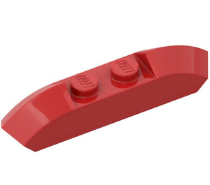 LEGO Rood Helling 1 x 4 Gebogen met Schuine uiteinden en Twee Top Noppen (40996)