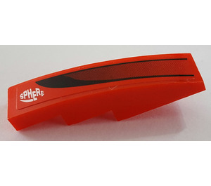 LEGO Red Slope 1 x 4 Curved with 'SPHERE' and Black Vent Sticker (11153)