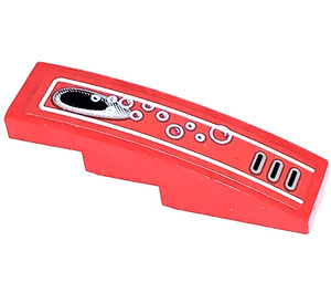LEGO Red Slope 1 x 4 Curved with Vent and Bubbles Sticker (11153)