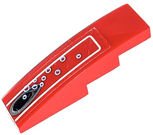 LEGO Red Slope 1 x 4 Curved with Vent hole and blur outlined bubbles Sticker (11153 / 61678)