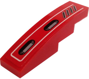 LEGO Red Slope 1 x 4 Curved with Vents (Right) Sticker (11153)
