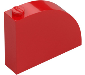 LEGO Red Slope 1 x 4 x 3 Curved (65734)