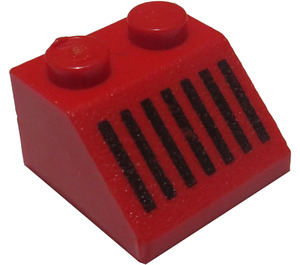 LEGO Red Slope 2 x 2 (45°) with Black Grille (60186 / 69607)