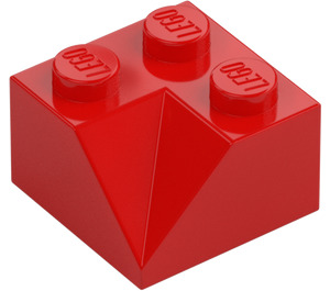 LEGO Red Slope 2 x 2 (45°) with Double Concave (Rough Surface) (3046 / 4723)